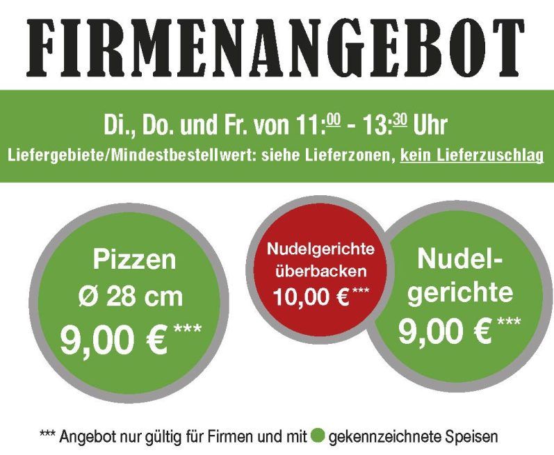 Firmenangebot Pizza Service da Grande